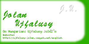 jolan ujfalusy business card